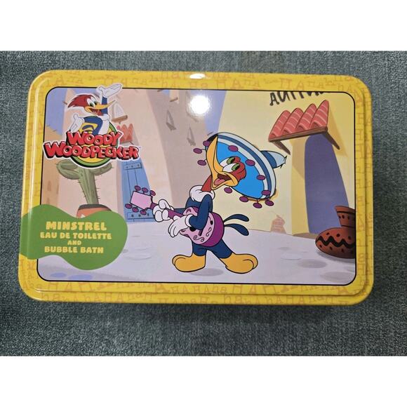 Woody Woodpecker Other - Woody Woodpecker Minstrel Tin 2 Piece Set, Eau De Toilette And Bubble Bath